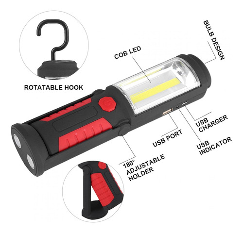 Linterna Led Recargable, Linterna Magnética Súper Brillante