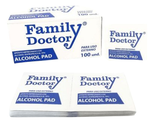 Pads Con Alcohol Desinfectante X 100 Und Family Doctor