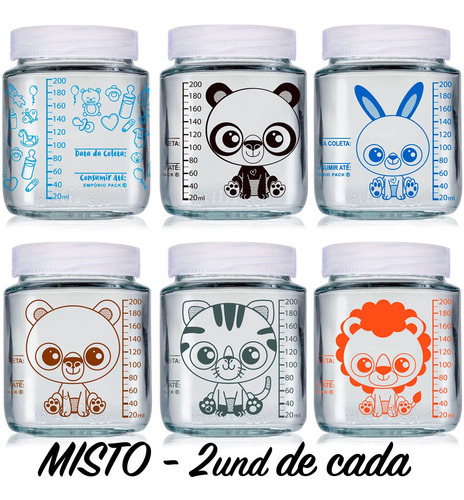 Imagem 1 de 7 de 12 Potes Armazenar Leite Materno Ou Papinha, Graduação 200ml