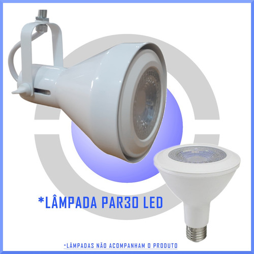 Imagem 3 de 7 de Spot Luminária P/ Lâmpada Par30 Trilho Perfilado Eletrocalha