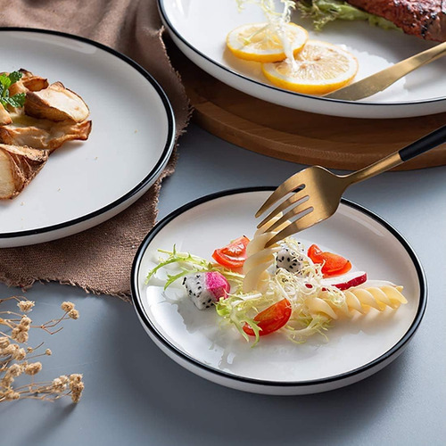 Set Platos 6 Pcs Porcelana Redonda 15.24 Cms Aperitivo