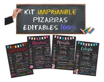 Comprar Kit Imprimible Pizarras Editables + Elementos