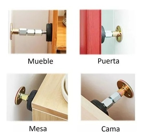 Tope Cama Pared Mueble Ajustable Antivibración Mediano 1 Uni