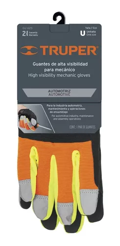 Guantes para mecánico, alta visibilidad, Truper, Guantes Para Uso