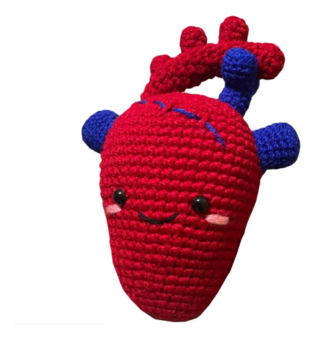 Corazón Amigurumi Tejido A Crochet  Llavero Anatomía 