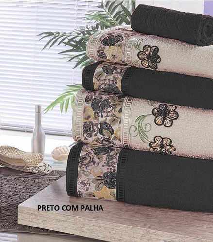 Lindas Toalhas De Banho Conjunto Com 5 Peças Bordadas