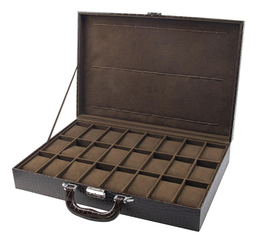 Caja De Reloj Con 24 Ranuras Para Hombre, Vitrina