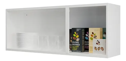 Armário aéreo de cozinha cor branco 3 portas Rose Itatiaia