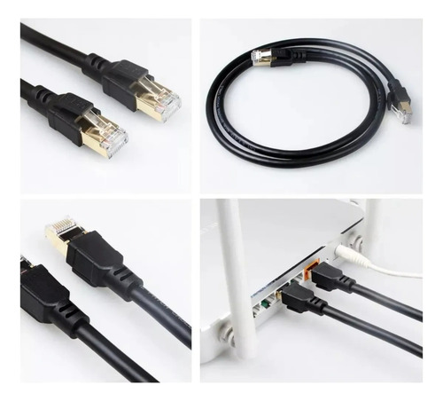 Cable Cat 8 De 15 Metros Red Plano Rj45 Ethernet Categoría 8