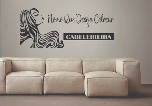 Adesivo Decorativo Salão Cabeleireiro /Nome Personalizado