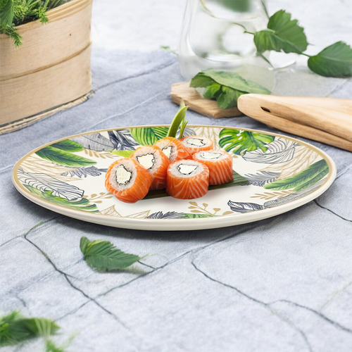 Plato Trinche Redondo Corona Mod. Natural De 26cm 6 Piezas
