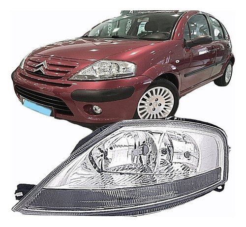 Optica Para Citroen C3 Comando Eléctrico 2002 Al 2011 Izq.