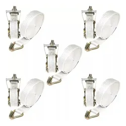 Comprar 05 Kits Catraca + Cinta De Amarração 5 Ton 9 Metros Gancho J no Mercado Livre