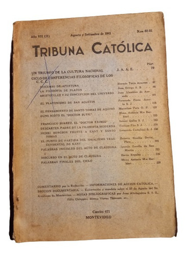 Tribuna Católica- Año Vii (ii) - Ag. - Set. 1941 - Nos. 80-8