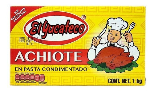 10 Cajitas De 100g C/u Pasta De Achiote El Yucateco 