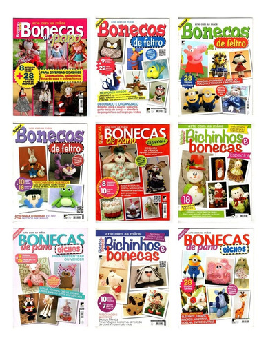  9 Revistas Bonecas De Pano De Feltro Lote 4