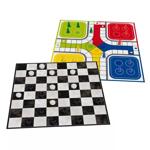 Jogo Infantil De Tabuleiro Dama E Ludo Com 2 Tabuleiro Nig