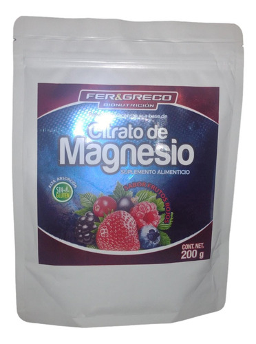 Citrato De Magnesio Polvo Sabor Frutos Rojos Fer&greco 200 G