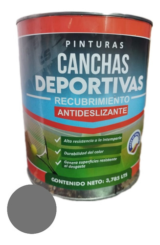 Pintura Para Cancha Deportiva Color Gris Cemento. Galón