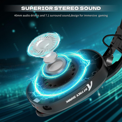 Ataque De Tiburones De Ataque L90 Rgb Auriculares De Juegos