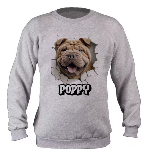 Buzos Perro Shar Pei Adulto Personalizado Con Nombre 6413