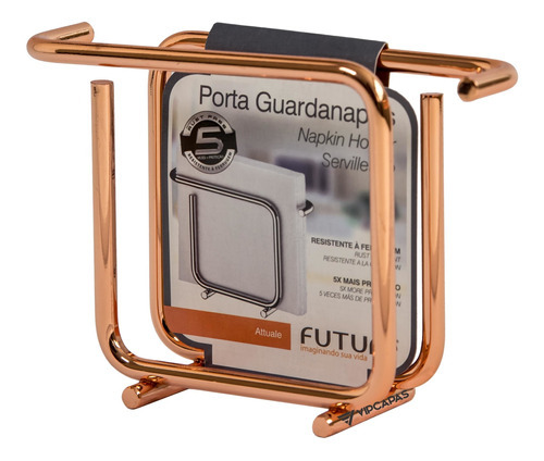 Porta Suporte Guardanapos Pequenos Rosé Gold 1192rg Future Cor Amarelo