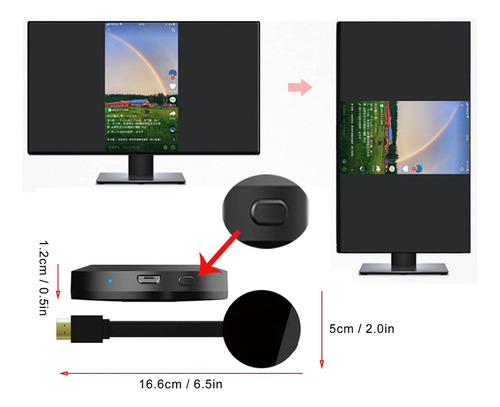Mirascreen G2 Chromecast Adaptador Inalámbrico De Pantalla H Negro