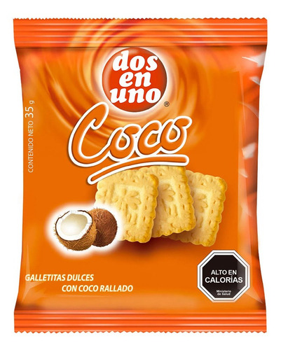 Galletas Mini Dos En Uno Coco 35gr(10 Unidades)-super