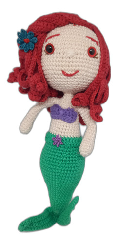 La Sirenita Amigurumi Articulada 100% Algodon 25cm Aprox