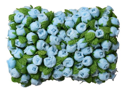 Mini Rosa Artificial - Pacote De 144  - Lilas Cor Azul Bebe