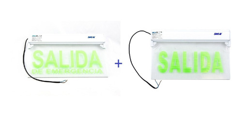 Kit Cartel Led Sica Leyenda Salida + Salida De Emergencia  
