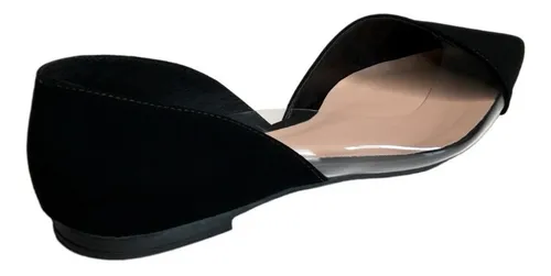 Sapato transparente bico best sale preto