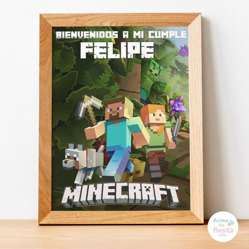 Kit Imprimible Minecraft Personalizado Full+obsequios