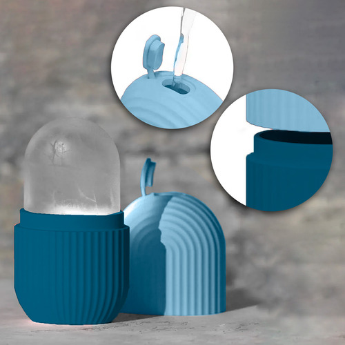 Rodillo De Silicón Para Masaje Facial Con Hielo Diler Reutilizable Y Suave Ideal Para Cerrar Poros Reducir Inflamación Y Refrescar La Piel Uso Diario En Rutina De Skincare Color Azul