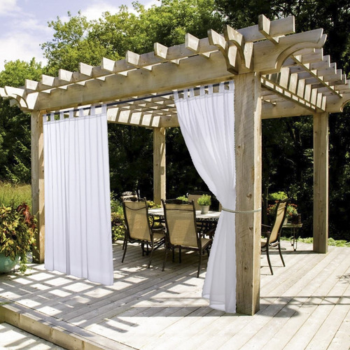Extra Long Outdoor Curtain For Pergola  Lightweight Tab...
