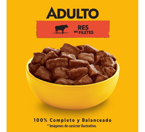Imagen 4 de 6 de Pedigree Alimento Húmedo Adulto Res En Filetes 10 Sobres