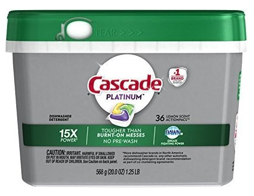 Cascade Platinum Actionpacs, Dishwasher Detergent, Lemon