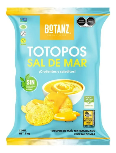 Totopo De Maíz Botanz Con Sal De Mar 1 Kg