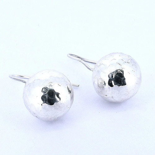 Aretes Bola Broche Gancho De Plata