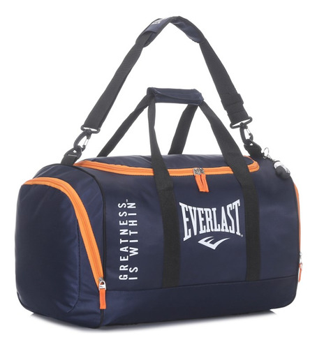 Bolso Everlast Deportivo Urbano Grande Viaje Gimnasio Con Botinero Bolsillos Laterales Correa Desmontable + Llavero De Regalo Color Azul