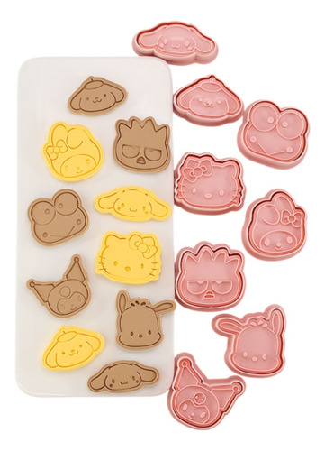 Set 8 Cortadores Galletas Fondant Caras Hello Kitty &amigos 