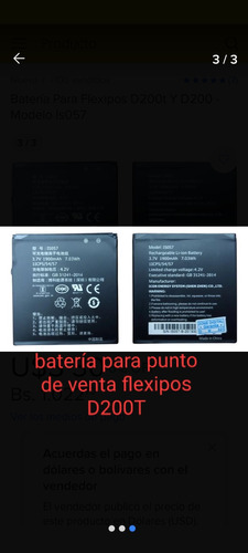 Batería Para Puntos De Venta Flexipos D200 T