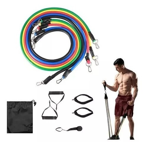 Bandas De Resistencia Fitness, Kit De 5 Ligas Con Accesorios