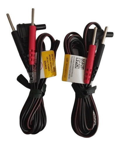 Par De Cables Premium Para Masajeador Tens Para 4 Electrodos