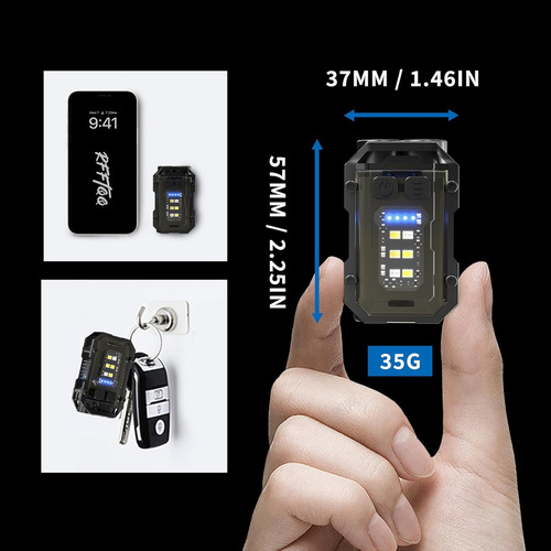 Sjx Mini Linterna De Llavero Recargable De 800 Lúmenes