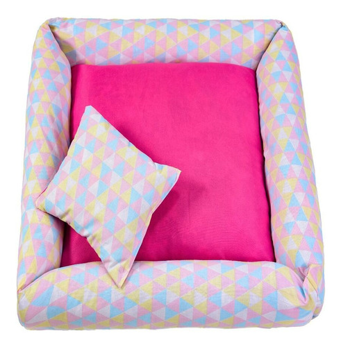 Cama Pet Pequena Simples Top 40x40x15 + 1 Almofada 25x30 Cm Cor Laica