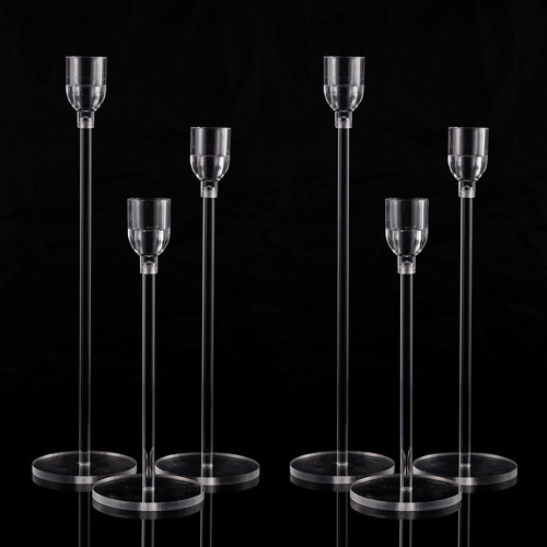 Conjunto De 6 Porta Velas De Acrílico Vincidern Para Mesa,