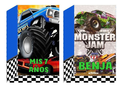 10 Bolsitas Golosineras Con Cierrastickers Moster Jam