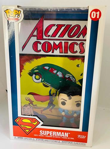 Funko Pop! #01 Action Comics Superman Clásico Caja Acrílica