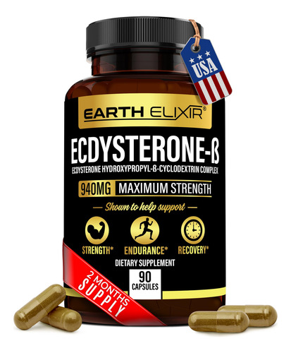Suplementos Earth Elixir Ecdysterone 940 Mg (90 Cápsulas)